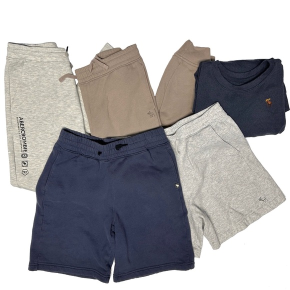 Abercrombie Kids Lot of Sweatpants Sweatshirt Shorts Size 15/16 & one 13/14 Boys - Picture 1 of 12